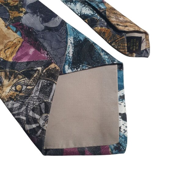 Van Heusen Editions Floral Abstract Pattern Necktie Vintage Men Polyester Gift - Picture 5 of 5